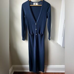 MADELEINE THOMPSON Cashmere Silk Cardigan Duster Sweater Quiet Luxury Staple XXS
